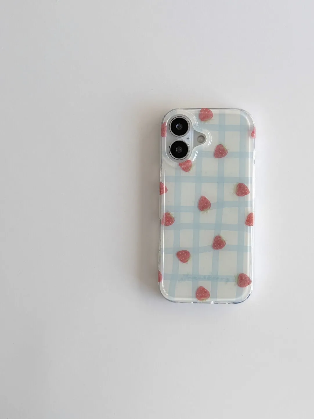Fresh Blue Grid Pattern Strawb - Strawberry Huller recension och pris