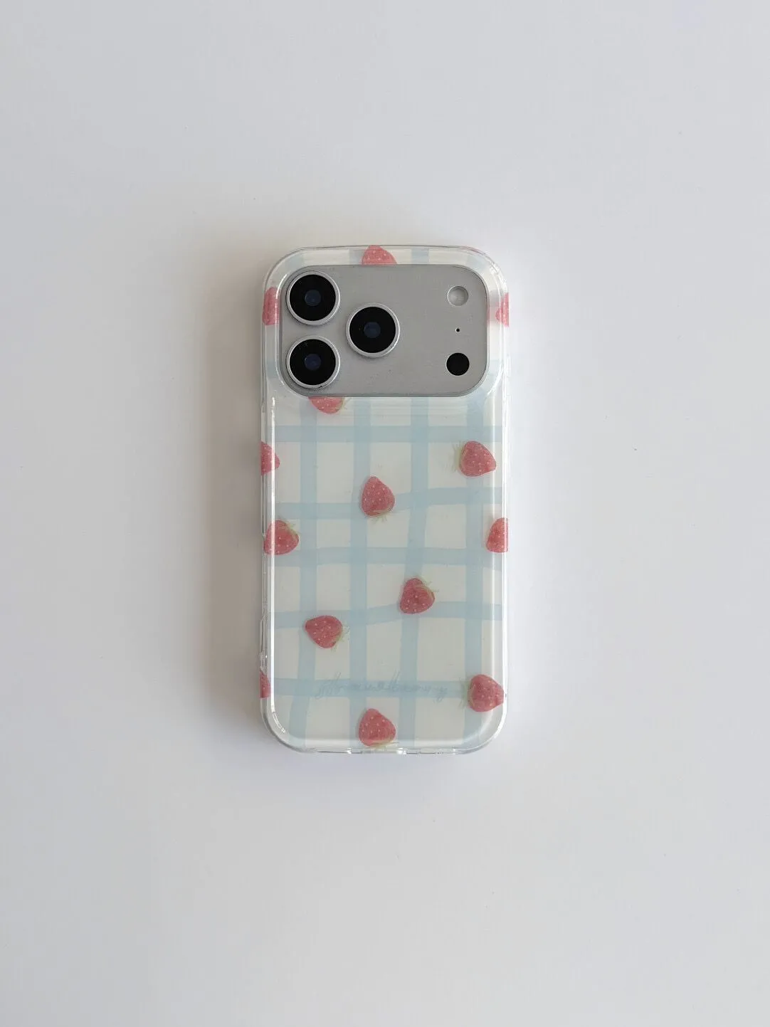 Fresh Blue Grid Pattern Strawb - Strawberry Huller recension och pris
